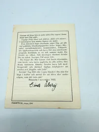 Svensk Nazistisk løbeseddel WW2, ekstremt sjælden