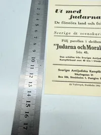 Svensk Nazistisk løbeseddel WW2, ekstremt sjælden