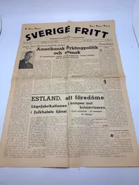 Svensk Nazistisk avis WW2 ekstremt sjælden