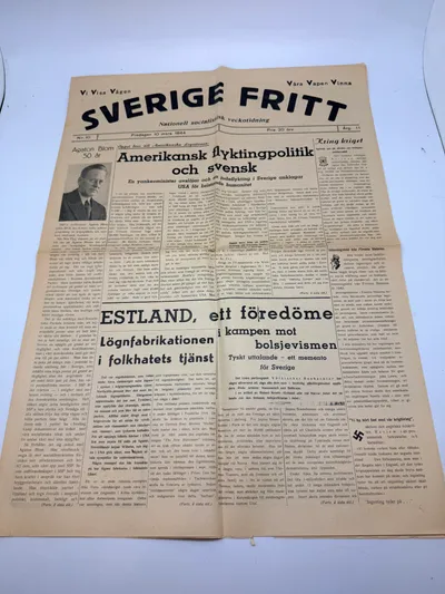 Svensk Nazistisk avis WW2 ekstremt sjælden