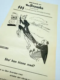 Svensk Nazistisk løbeseddel WW2, ekstremt sjælden
