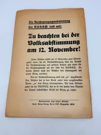 Tidlig Tysk Hitler propaganda 1933, original
