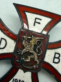 Lommemærke Den Danske Finlands Bataljon 1939/40 Sølv, sjældent originalt stykke