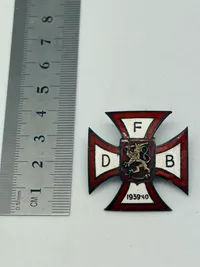 Lommemærke Den Danske Finlands Bataljon 1939/40 Sølv, sjældent originalt stykke