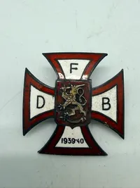 Lommemærke Den Danske Finlands Bataljon 1939/40 Sølv, sjældent originalt stykke
