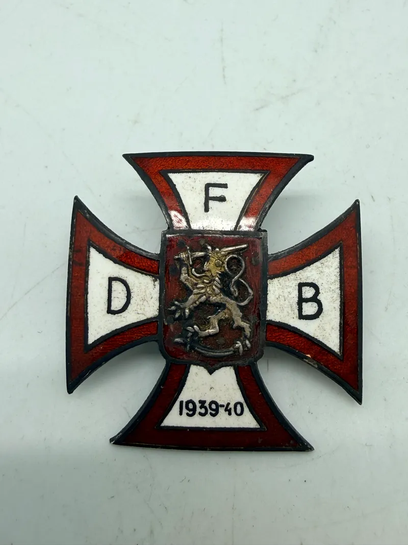 Lommemærke Den Danske Finlands Bataljon 1939/40 Sølv, sjældent originalt stykke