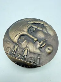 Finsk Bronce kunst plakette fra 1977. Original