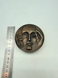 Finsk Bronce kunst plakette fra 1977. Original