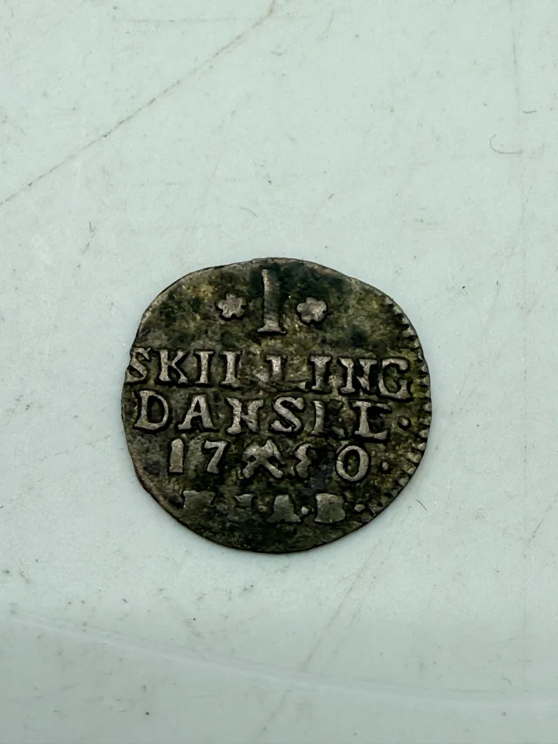 1 skilling danske 1780, sølv