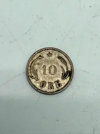 Dansk 10 øre af sølv fra 1904