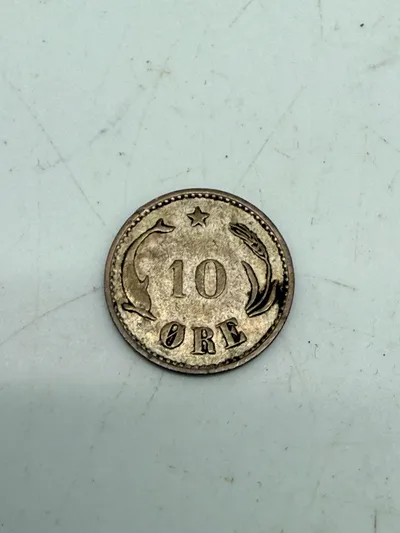Dansk 10 øre af sølv fra 1904