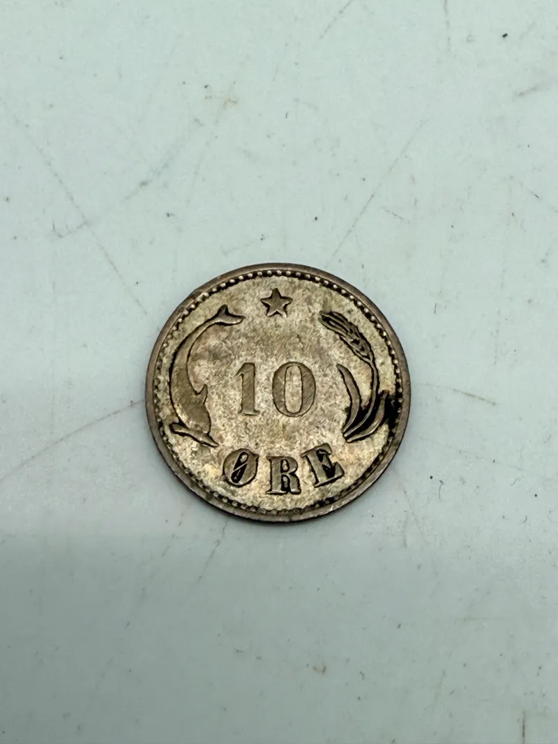 Dansk 10 øre af sølv fra 1904