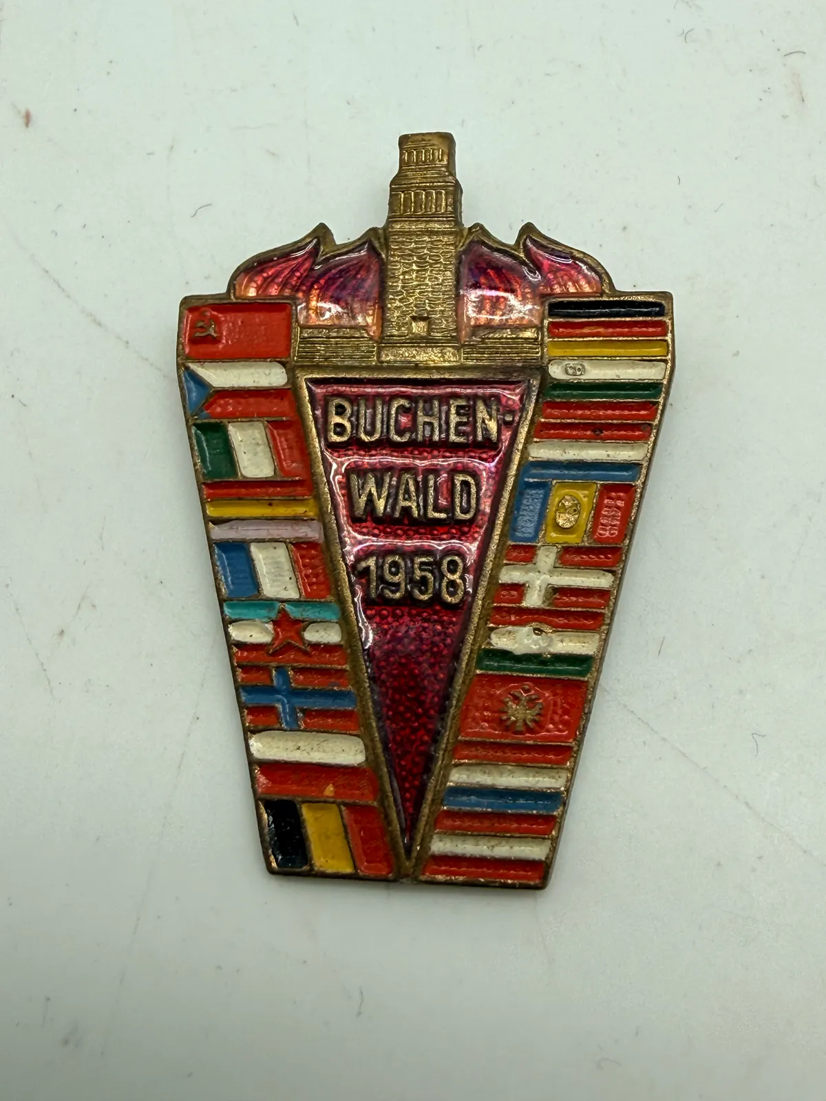 Buchenwald minde nål fra 1958, original