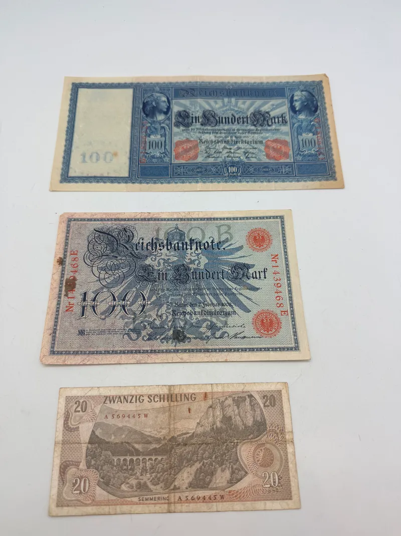 Samling tyske pengesedler, originale