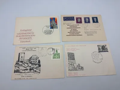 Samling first day covers med KZ lejre mm.