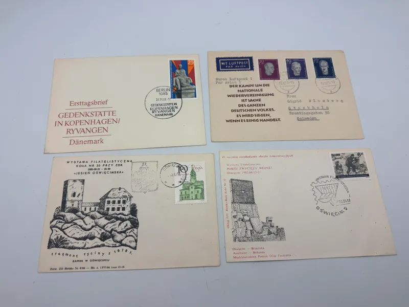 Samling first day covers med KZ lejre mm.