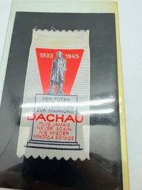 Samling frimærker og Dachau mærke, originalt