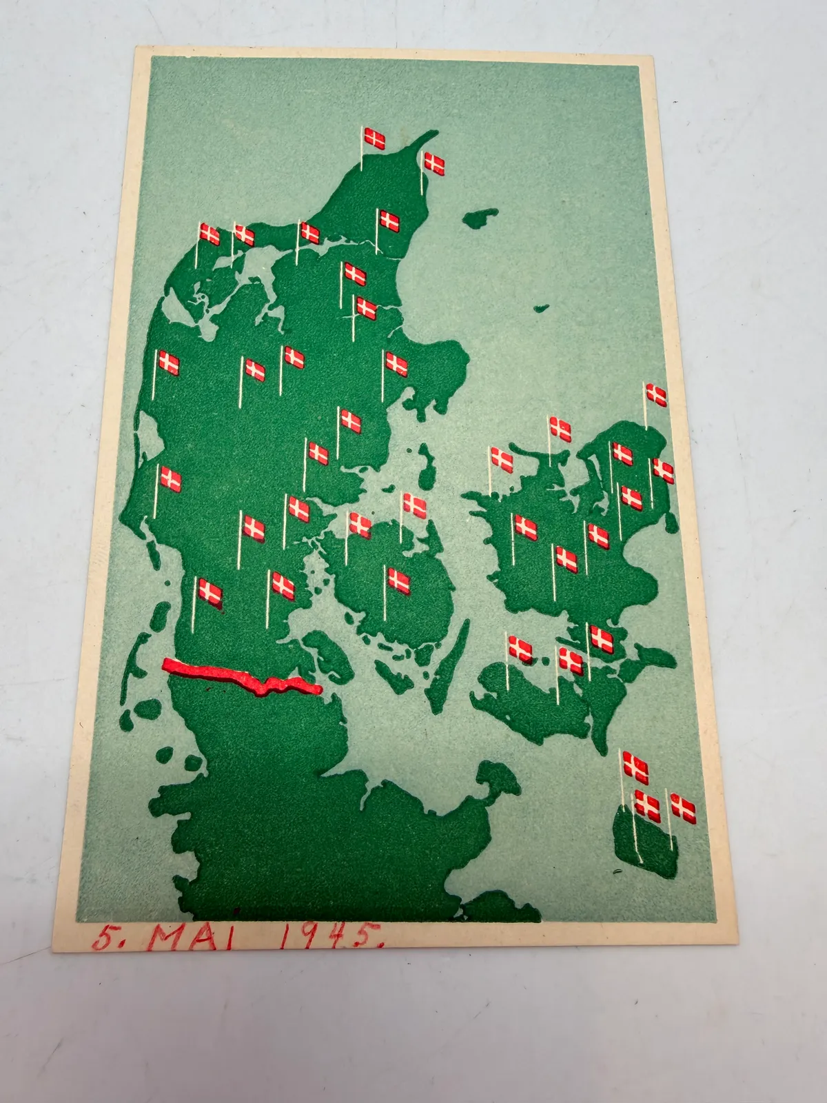 Sjældent  postkort fra befrielsesdagene, originalt