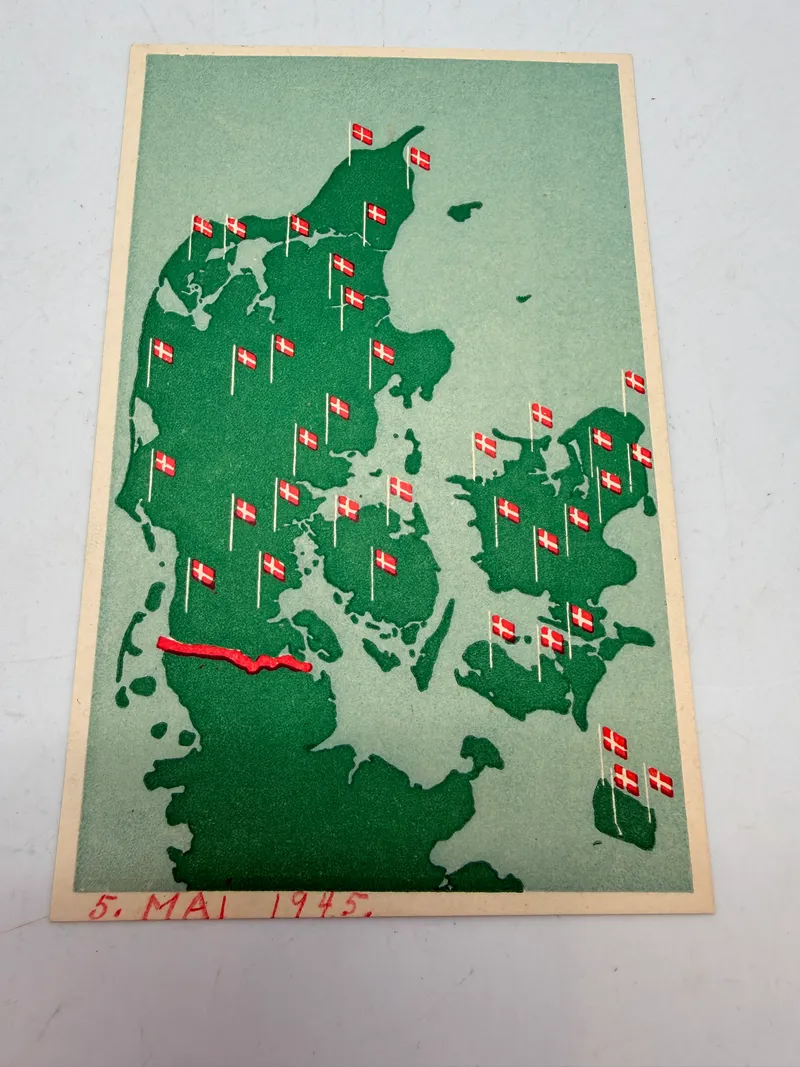Sjældent  postkort fra befrielsesdagene, originalt