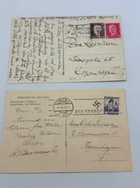 Tyske ww2 postkort, sendt til Danmark, originale