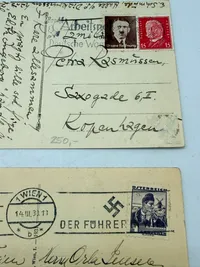 Tyske ww2 postkort, sendt til Danmark, originale