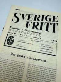 Svensk Nazistisk avis WW2 ekstremt sjælden