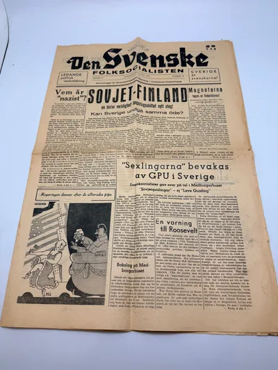 Svensk Nazistisk avis WW2 ekstremt sjælden