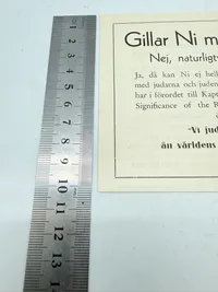 Svensk Nazistisk løbeseddel WW2, ekstremt sjælden