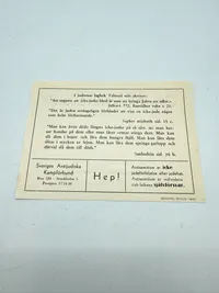 Svensk Nazistisk løbeseddel WW2, ekstremt sjælden