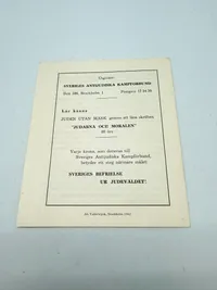 Svensk Nazistisk løbeseddel WW2, ekstremt sjælden