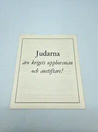 Svensk Nazistisk løbeseddel WW2, ekstremt sjælden