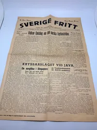 Svensk Nazistisk avis WW2 ekstremt sjælden