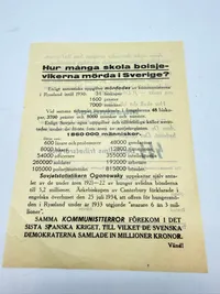 Svensk Nazistisk løbeseddel WW2, ekstremt sjælden