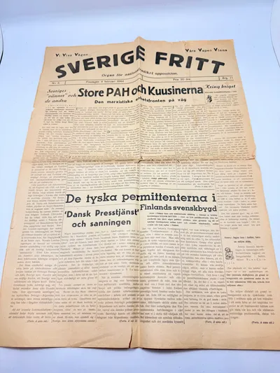 Svensk Nazistisk blad WW2, ekstremt sjælden