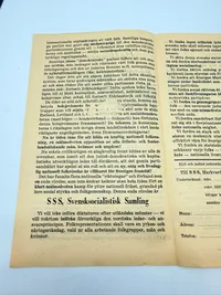 Svensk Nazistisk løbeseddel WW2, ekstremt sjælden