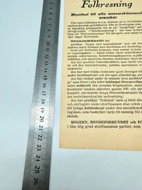 Svensk Nazistisk løbeseddel WW2, ekstremt sjælden