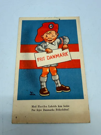 Sjældent postkort fra befrielsesdagene, originalt