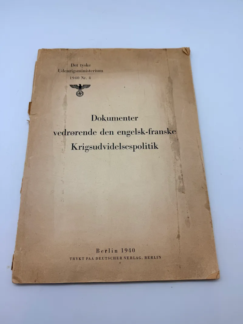 Dokumenter Krigsudvidelsespolitik Berlin 1940, original