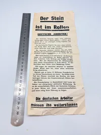 Sort propaganda smidt ned over Tyske byer WW2 og forbundet med Dødsstraf at besside, original
