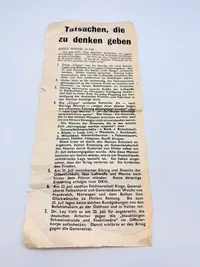 Sort propaganda smidt ned over Tyske byer WW2 og forbundet med Dødsstraf at besside, original