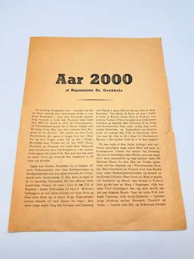 Året 2000 Tysk propaganda på Dansk, original