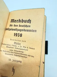 Tysk politi håndbog fra 1938, original