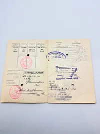 Dansk pas fra 30 erne med mange rejser