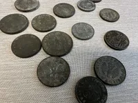 Samling originale Tyske WW2 mønter og en enkelt WW1