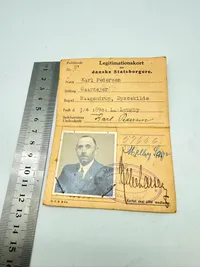 Dansk legitimationskort fra ww2. Originalt