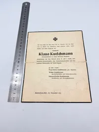 Begravelses program blandt andet med SS mand, original