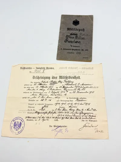 Tysk WW1 soldaterbog, original
