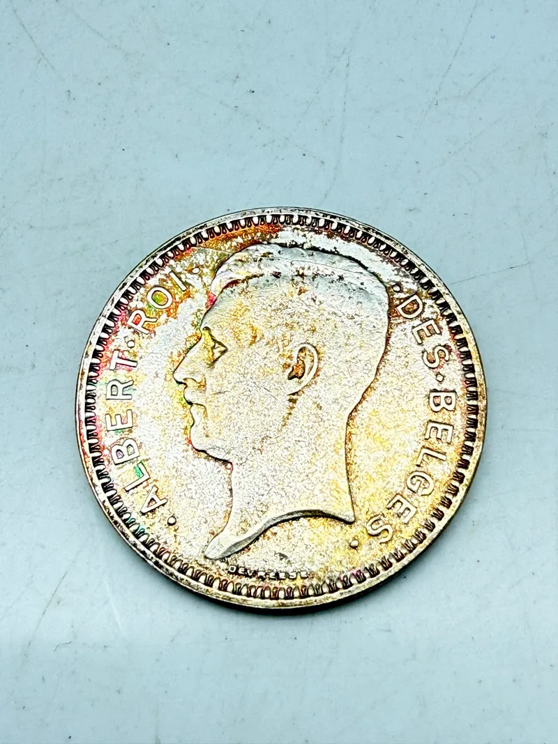 Belgien 20 Francs sølvmønt 1934