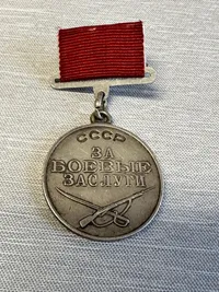 Originl Russisk Combat merit nr 577024, original medalje senere bånd