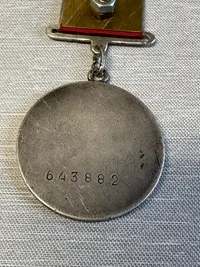 Originl Russisk medal of bravery nr  643882 , original medalje senere bånd